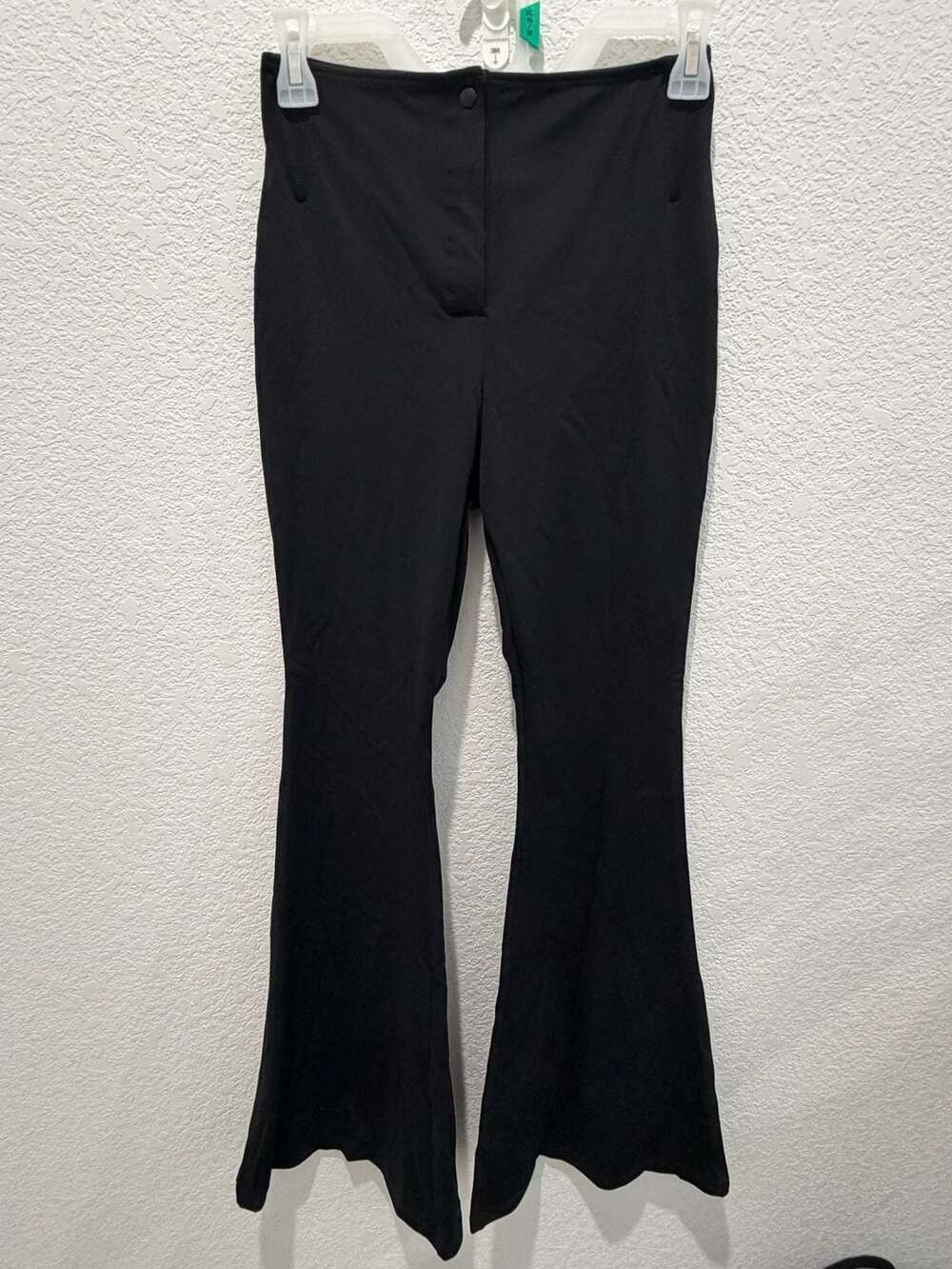 High Waist Flare Leg Trousers with Slimming Features XS